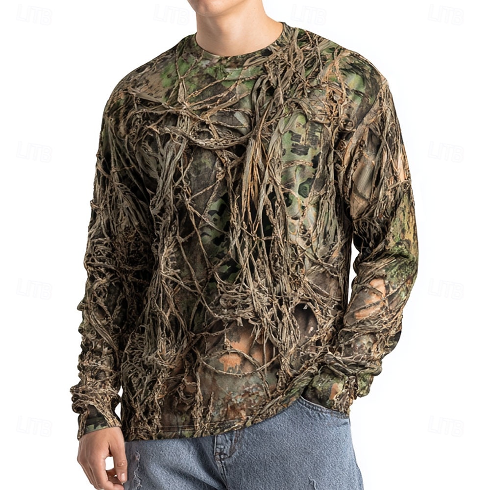 Outdoor Hunting Graphic Tees - Heren camouflage dierenprint met lange mouwen,