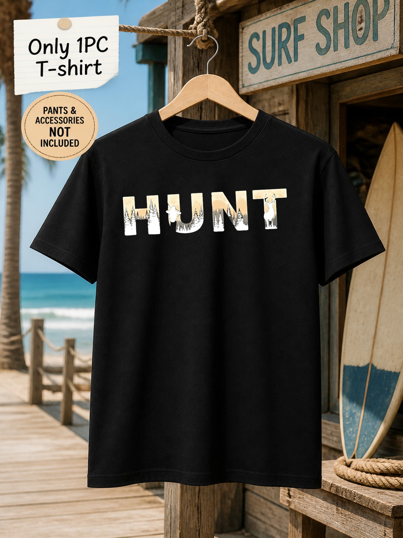 Outdoor Hunting Graphic Tees - 1 stuk Heren Grafisch T-shirt Jachtthema