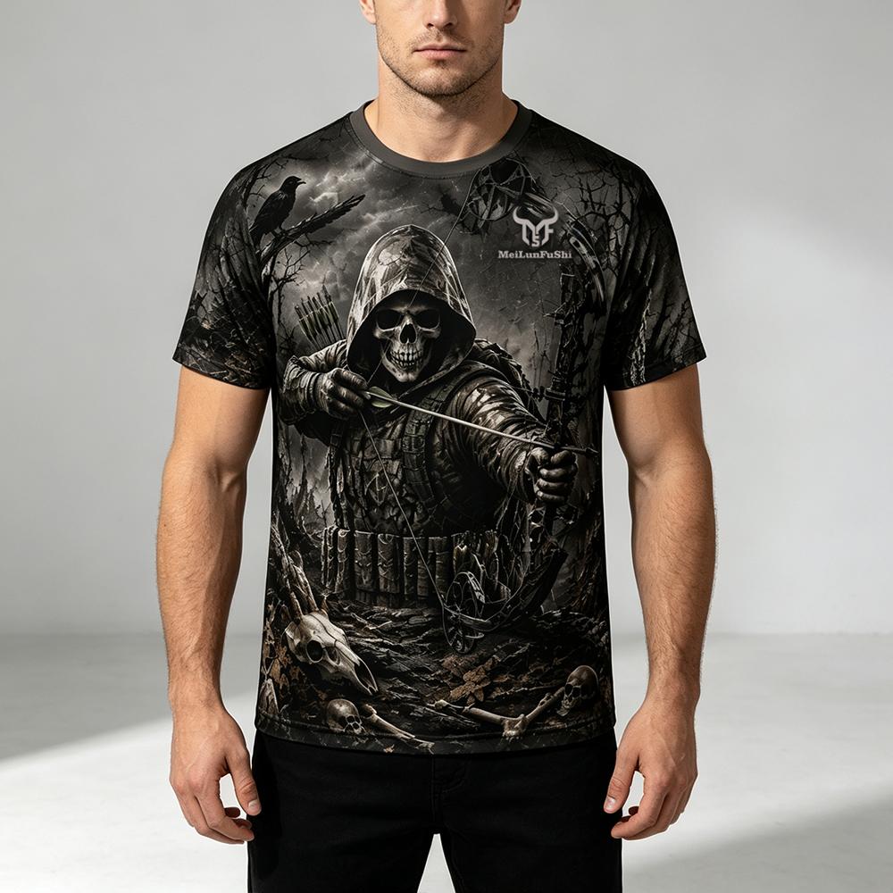 Gotische Skull Archer 3D-print - Outdoor Hunting Graphic Tees recensie en prijs