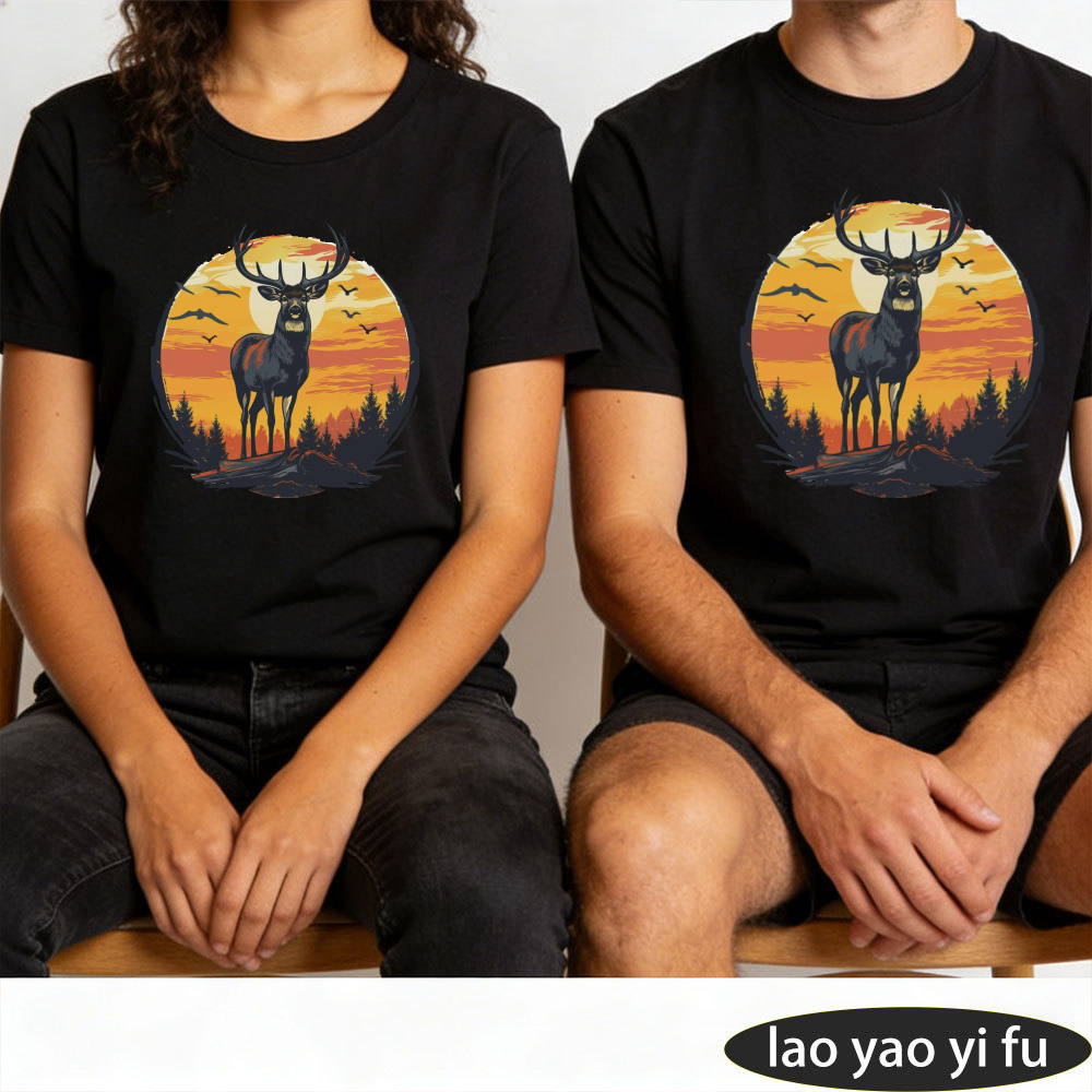 Vintage Herten Zonsondergang B - Outdoor Hunting Graphic Tees recensie en prijs