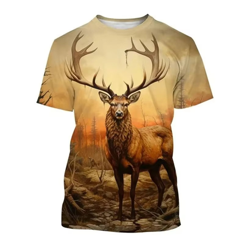 Deer 3D Printing T-shirt Funny - Outdoor Hunting Graphic Tees recensie en prijs