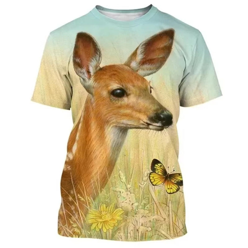 Deer 3D Printing T-shirt Funny - Outdoor Hunting Graphic Tees recensie en prijs