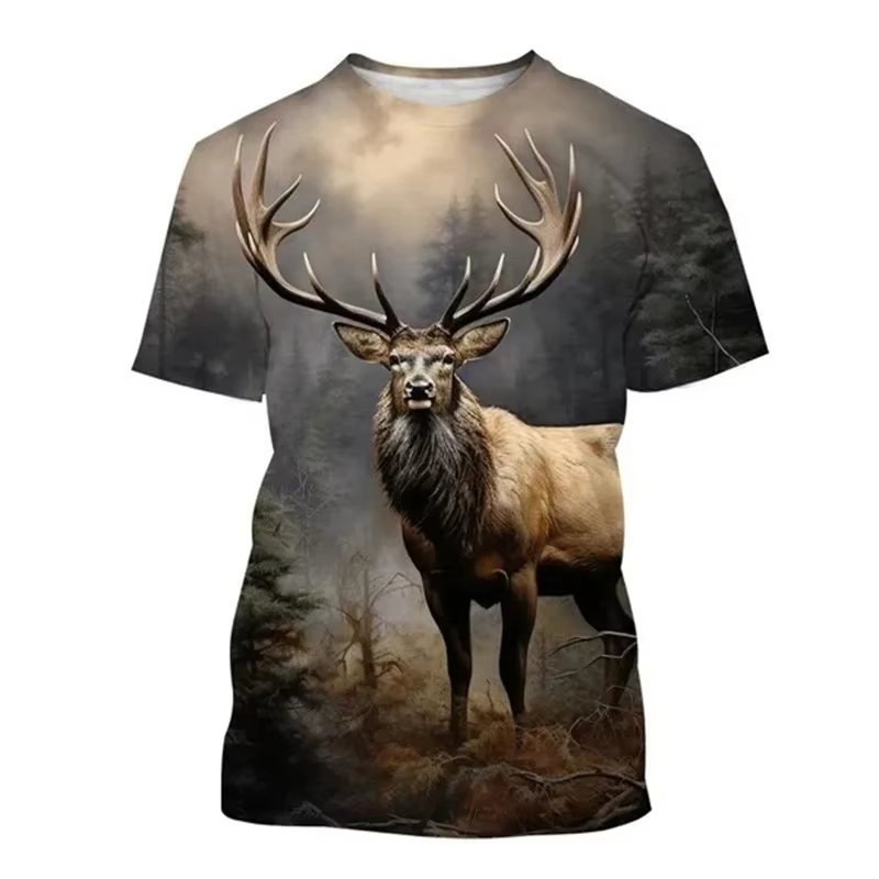 Deer 3D Printing T-shirt Funny - Outdoor Hunting Graphic Tees recensie en prijs