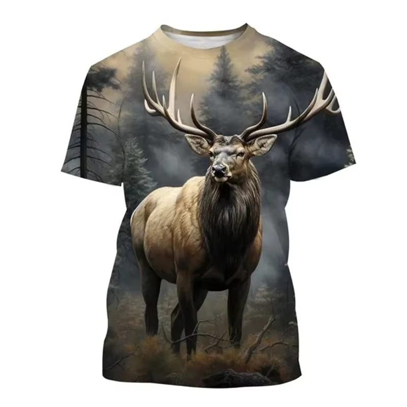 Deer 3D Printing T-shirt Funny - Outdoor Hunting Graphic Tees recensie en prijs