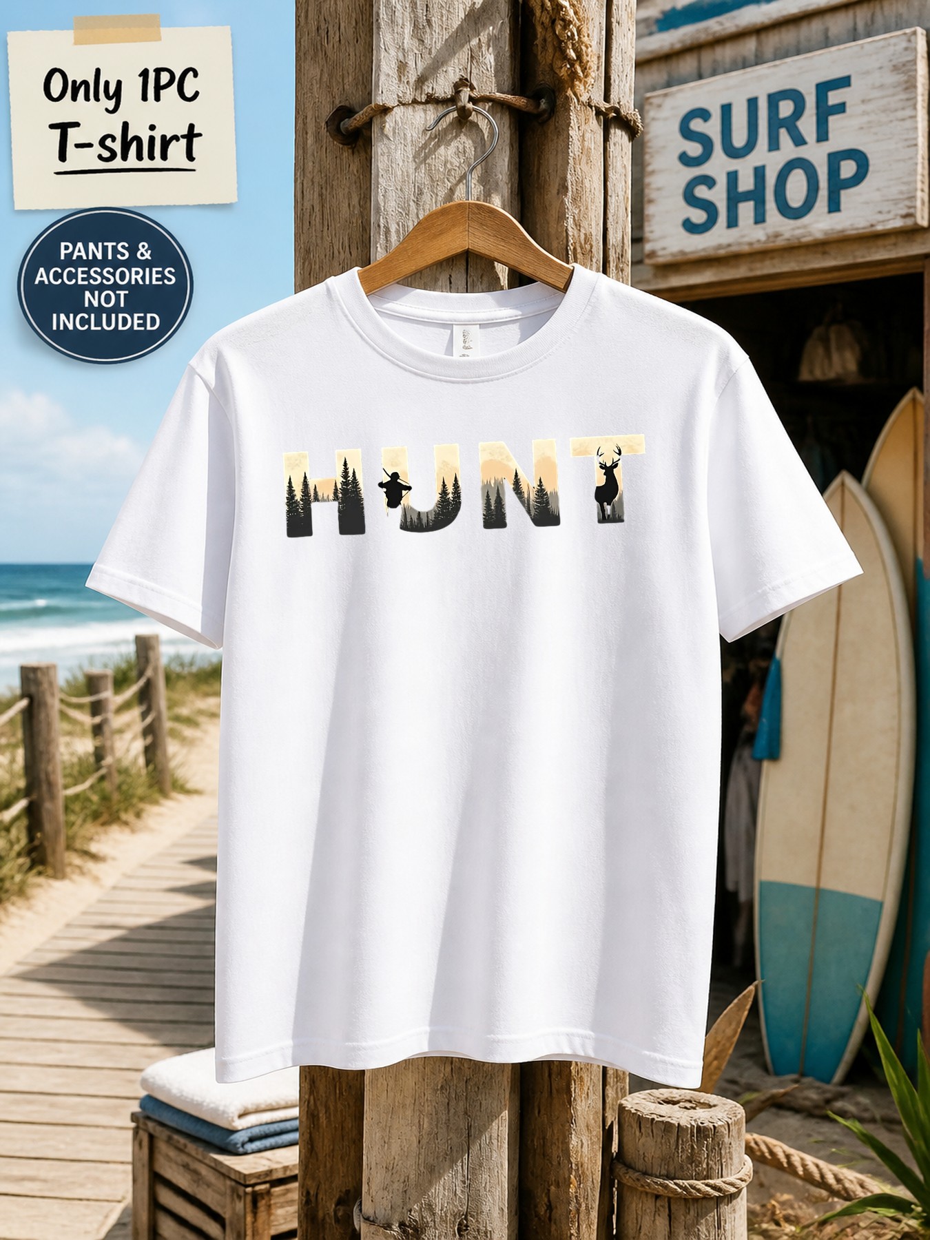 1 stuk Heren Grafisch T-shirt  - Outdoor Hunting Graphic Tees recensie en prijs