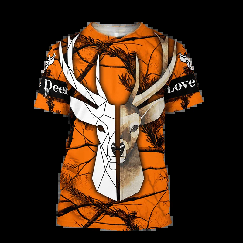 1-delig op maat uw foto elande - Outdoor Hunting Graphic Tees recensie en prijs