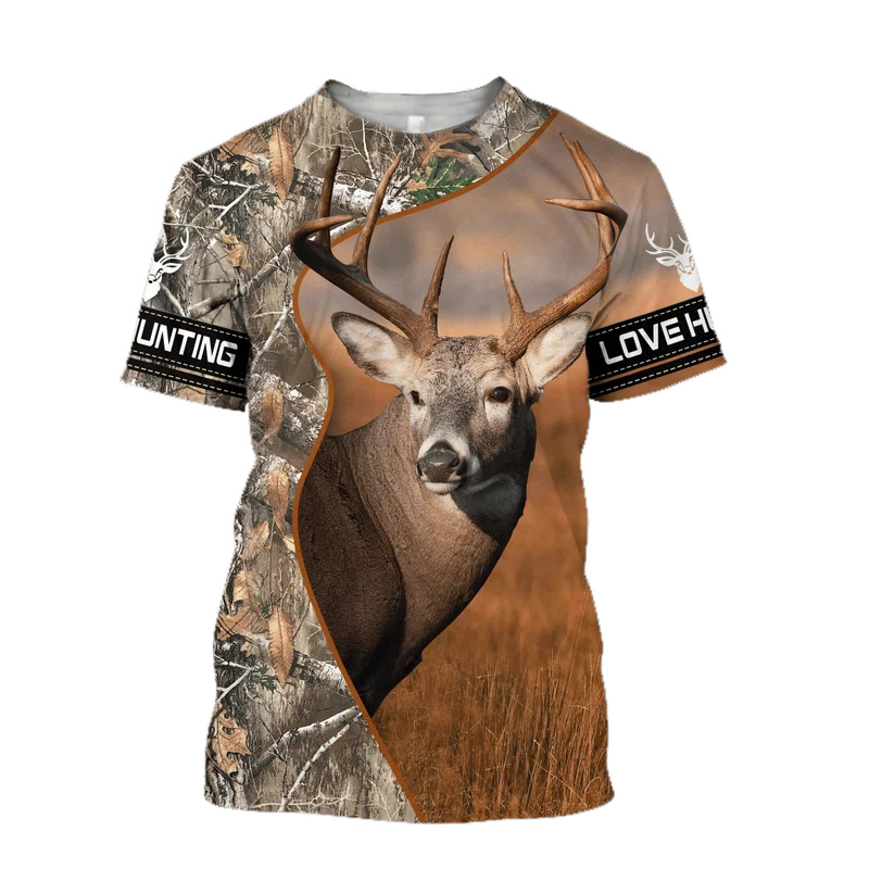 1-delig op maat uw foto elande - Outdoor Hunting Graphic Tees recensie en prijs