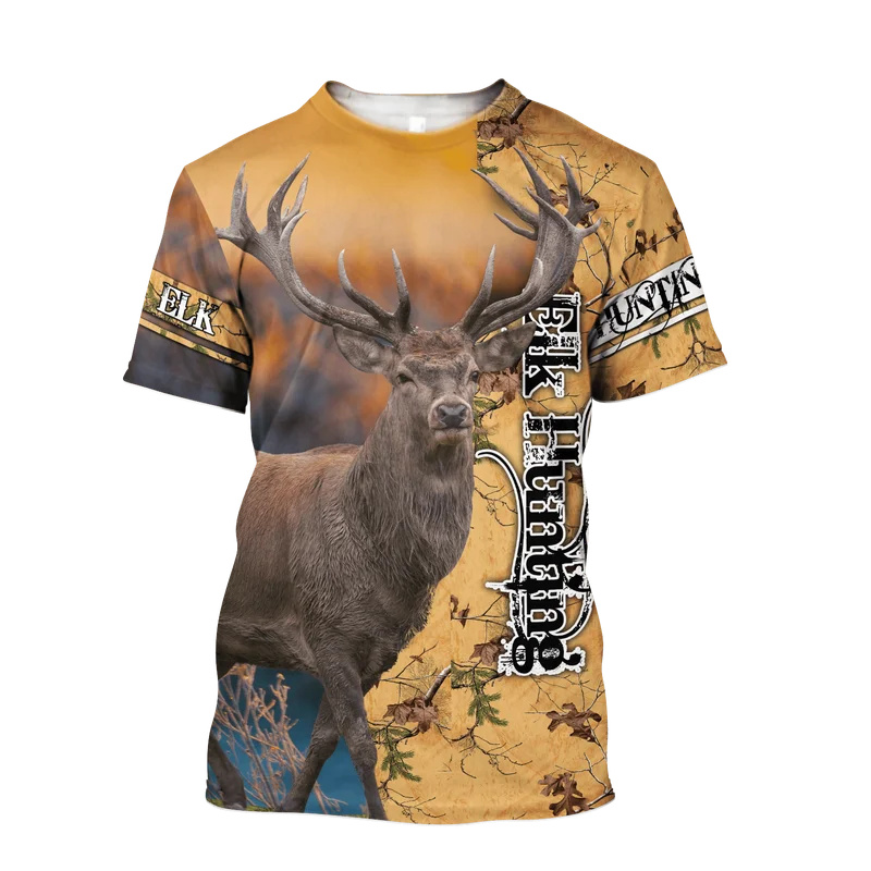 1-delig op maat uw foto elande - Outdoor Hunting Graphic Tees recensie en prijs